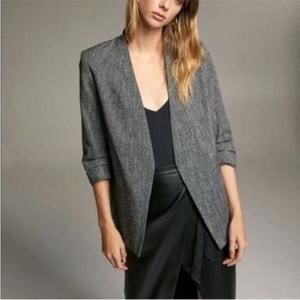 Aritzia Babaton Power Blazer Gray Wool Silk Open Blazer Jacket Size 8